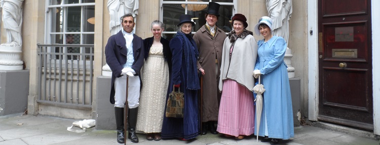 Costumed historic figures in Cheltenham